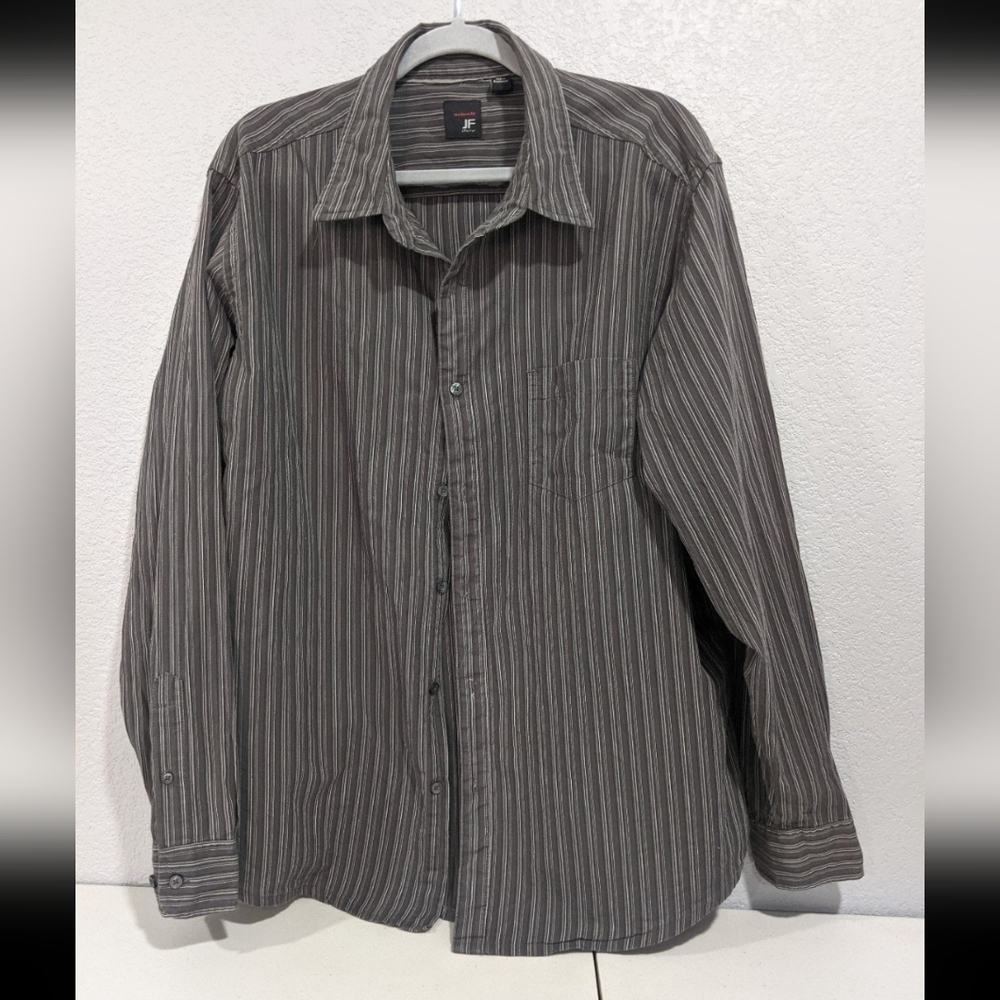 Mens Modern Long Sleeve Shirt Businesscasual Grey Preppy Academia Gift